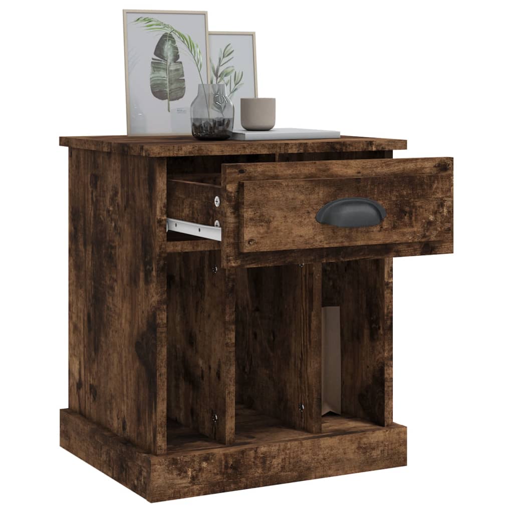 Smoked Oak Bedside Cabinet 43x36x50 cm - Stylish & Functional
