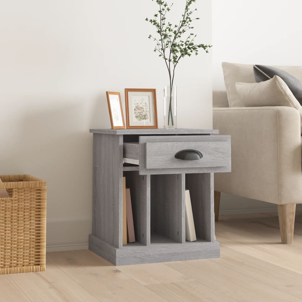 Grey Sonoma Bedside Cabinet 43x36x50 cm - Stylish & Compact Design