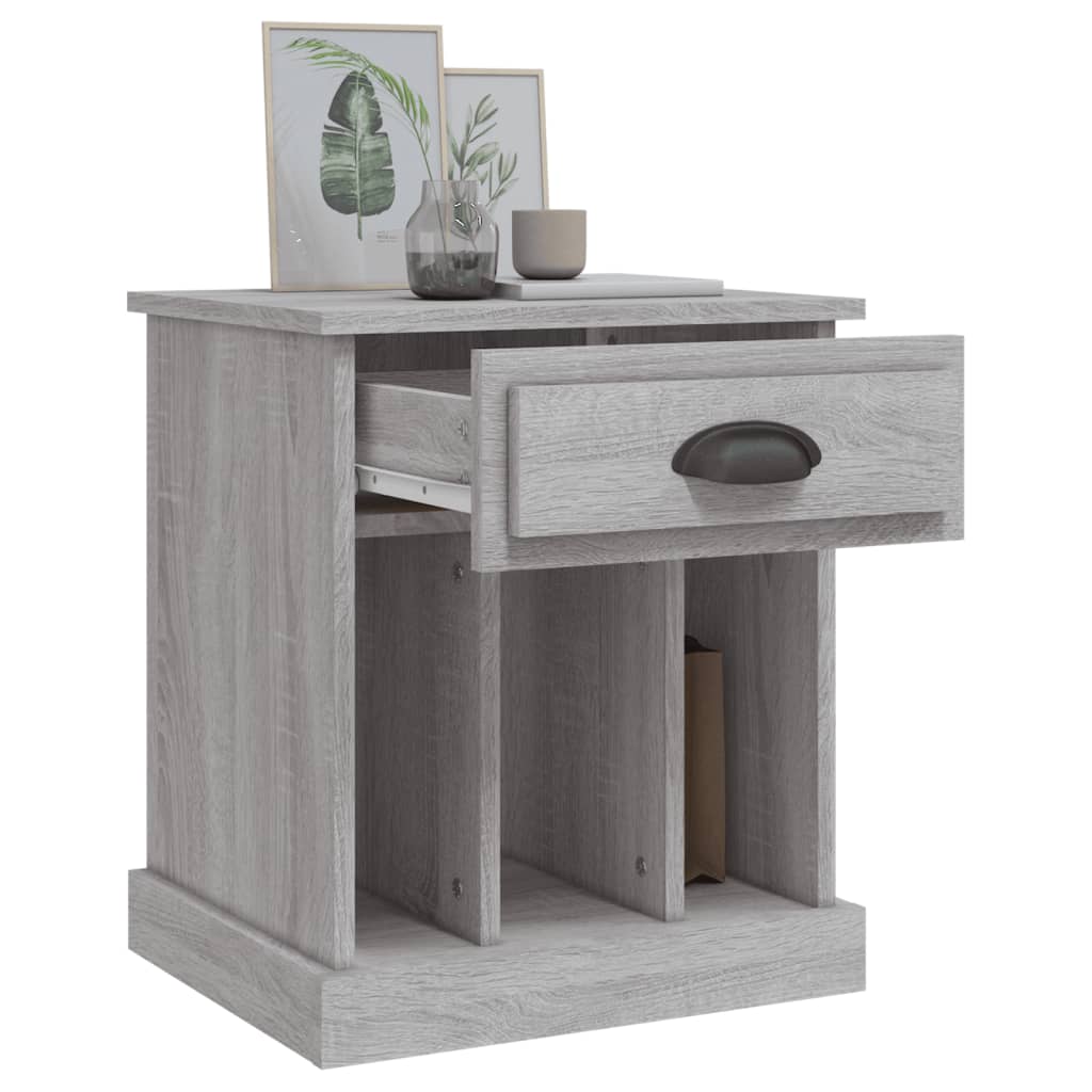 Grey Sonoma Bedside Cabinet 43x36x50 cm - Stylish & Compact Design