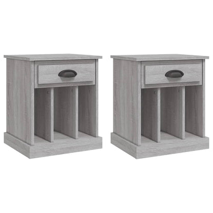 Set of 2 Grey Sonoma Bedside Cabinets - 43x36x50 cm