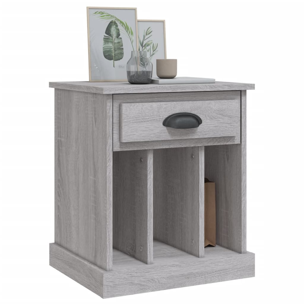 Set of 2 Grey Sonoma Bedside Cabinets - 43x36x50 cm