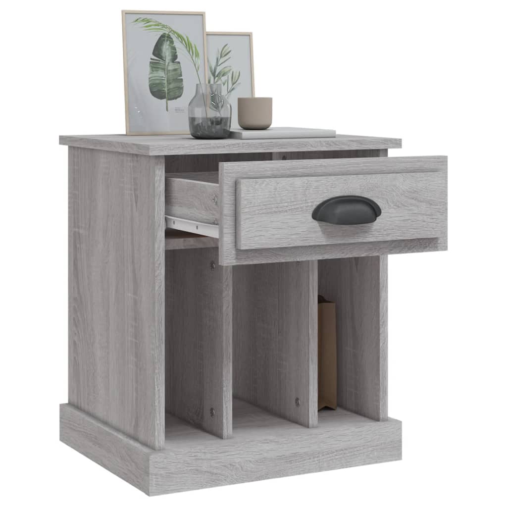 Set of 2 Grey Sonoma Bedside Cabinets - 43x36x50 cm