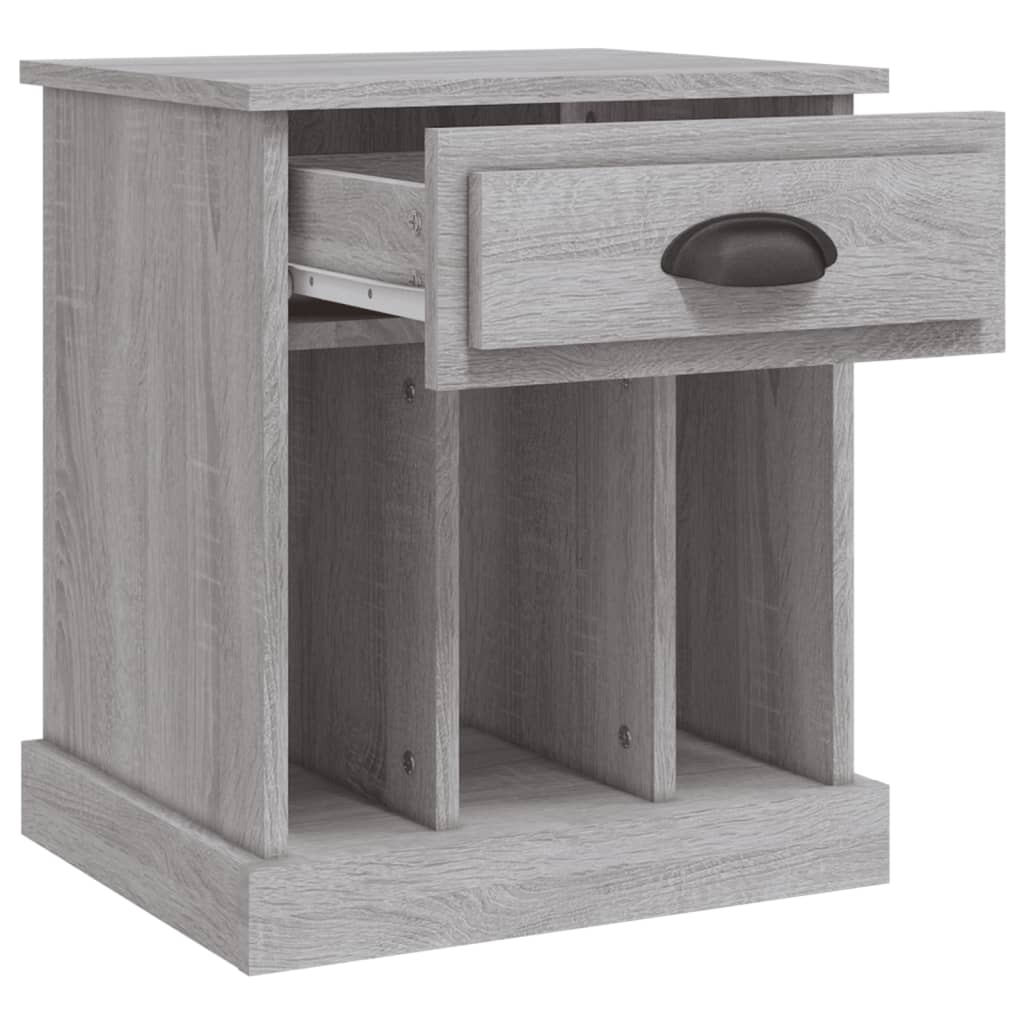 Set of 2 Grey Sonoma Bedside Cabinets - 43x36x50 cm