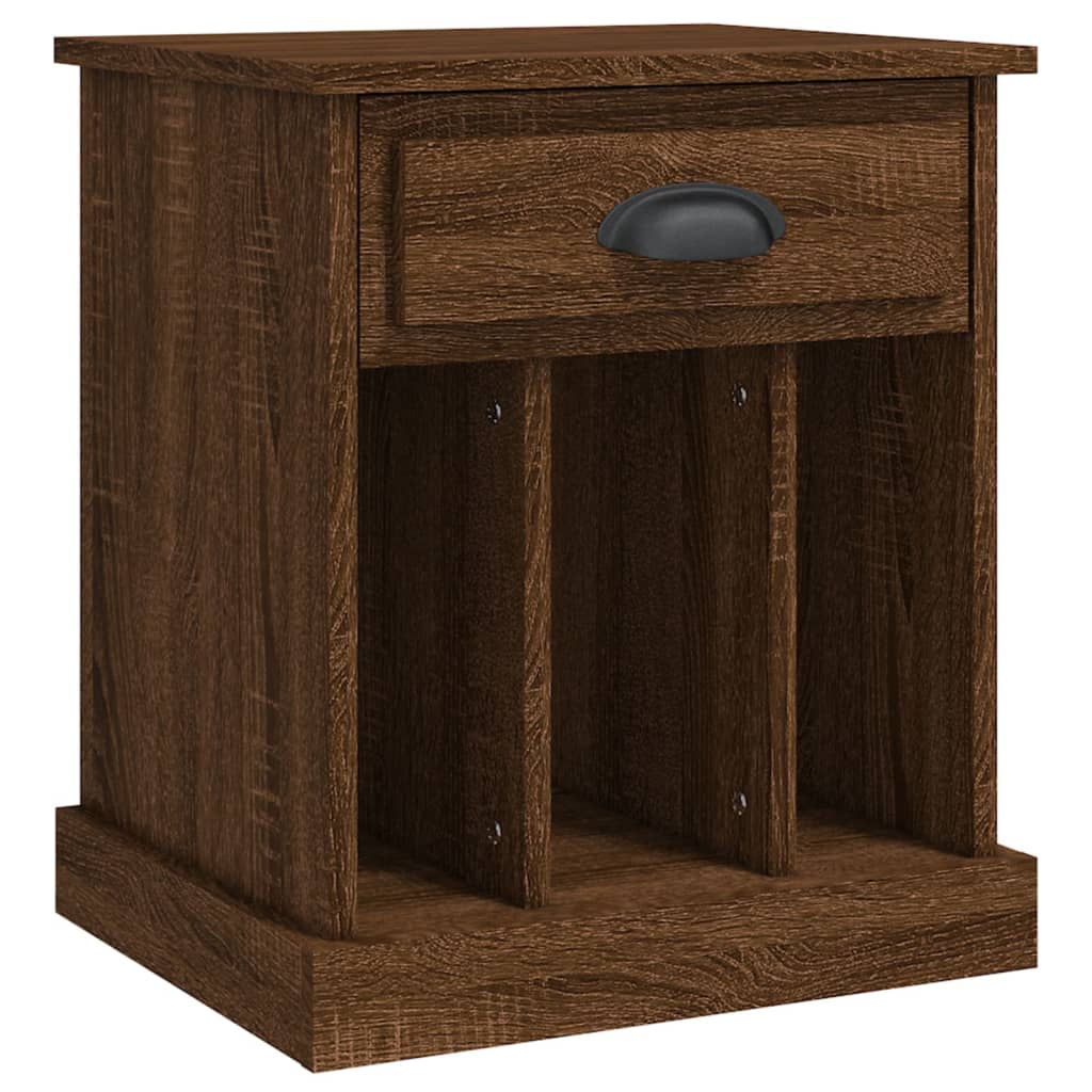 Compact Brown Oak Bedside Cabinet 43x36x50 cm - Stylish Storage