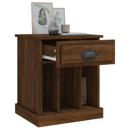 Compact Brown Oak Bedside Cabinet 43x36x50 cm - Stylish Storage