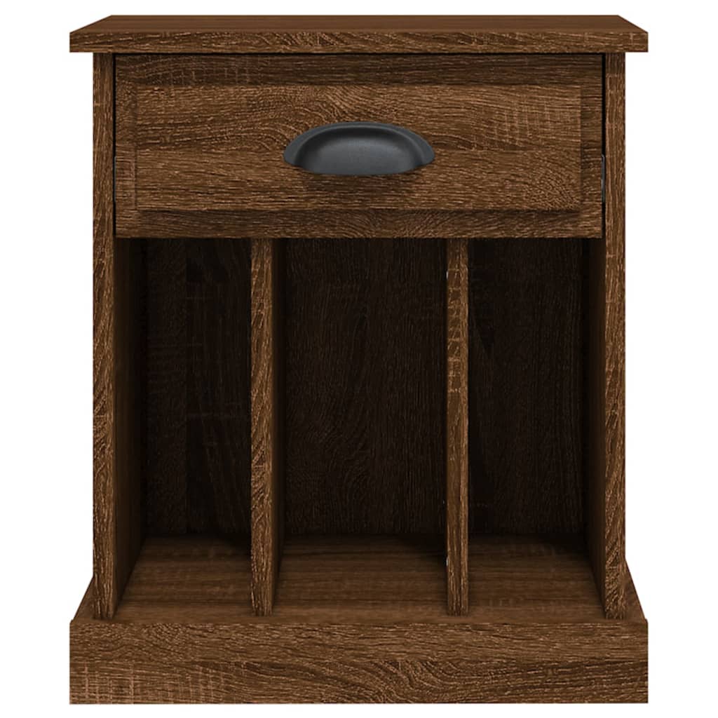 Compact Brown Oak Bedside Cabinet 43x36x50 cm - Stylish Storage