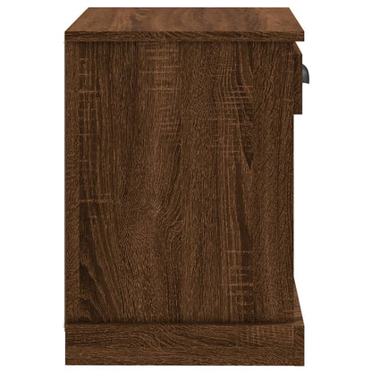 Compact Brown Oak Bedside Cabinet 43x36x50 cm - Stylish Storage