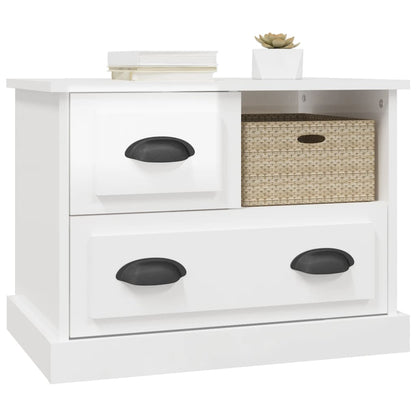 High Gloss White Bedside Cabinet, 60x39x45 cm | Modern Elegance