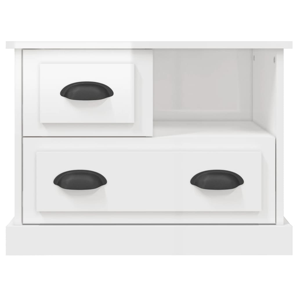High Gloss White Bedside Cabinet, 60x39x45 cm | Modern Elegance