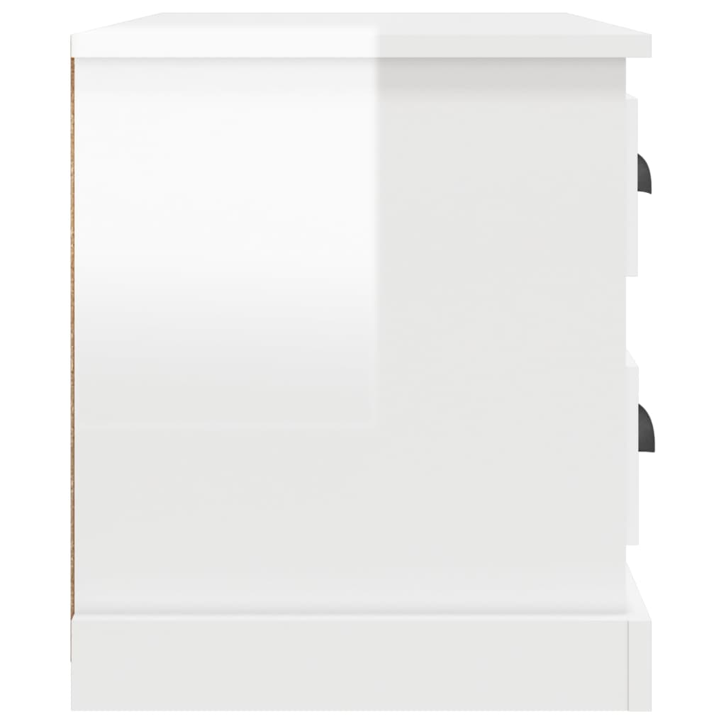 High Gloss White Bedside Cabinet, 60x39x45 cm | Modern Elegance