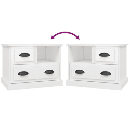 High Gloss White Bedside Cabinet, 60x39x45 cm | Modern Elegance