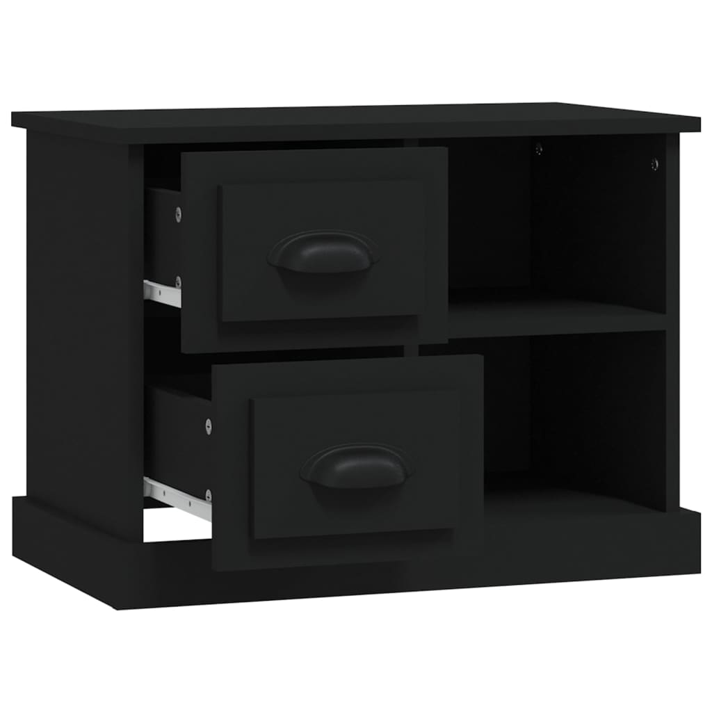 Modern Black Bedside Cabinet - Sleek Design, 60x35.5x45 cm