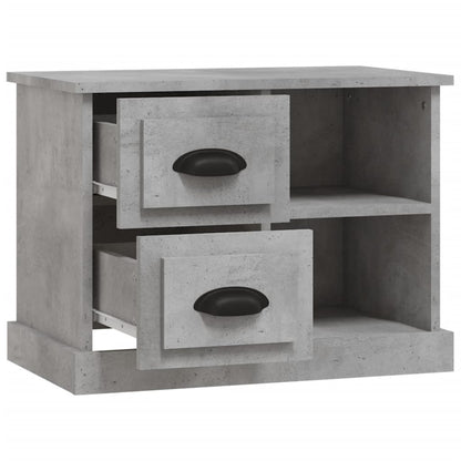 Concrete Grey Bedside Cabinet - Modern Design, 60x35.5x45 cm