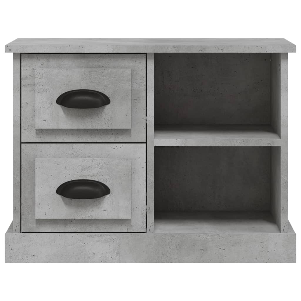 Concrete Grey Bedside Cabinet - Modern Design, 60x35.5x45 cm