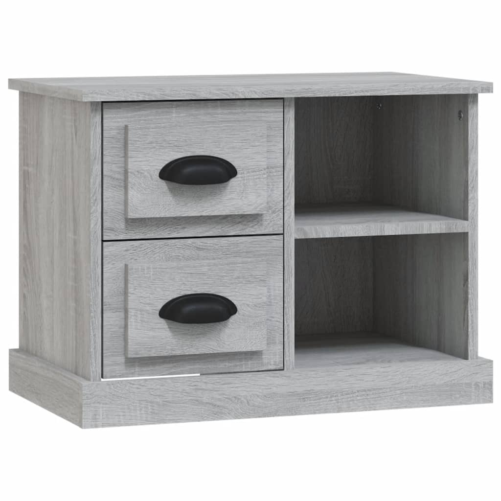 Grey Sonoma Bedside Cabinet - 60x35.5x45 cm, Elegant Wood Finish