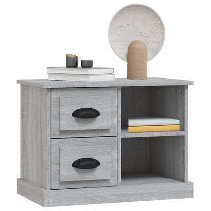Grey Sonoma Bedside Cabinet - 60x35.5x45 cm, Elegant Wood Finish