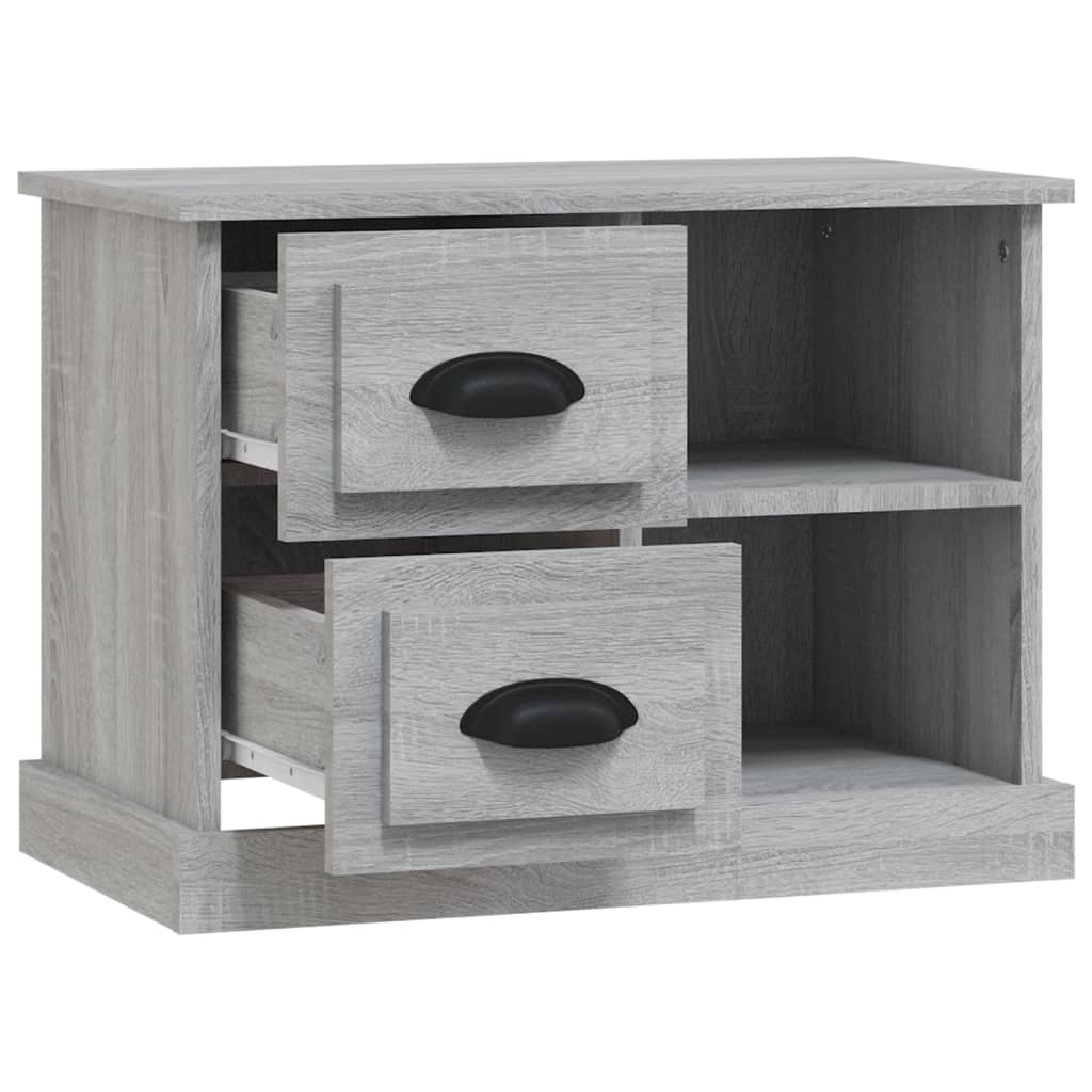Grey Sonoma Bedside Cabinet - 60x35.5x45 cm, Elegant Wood Finish