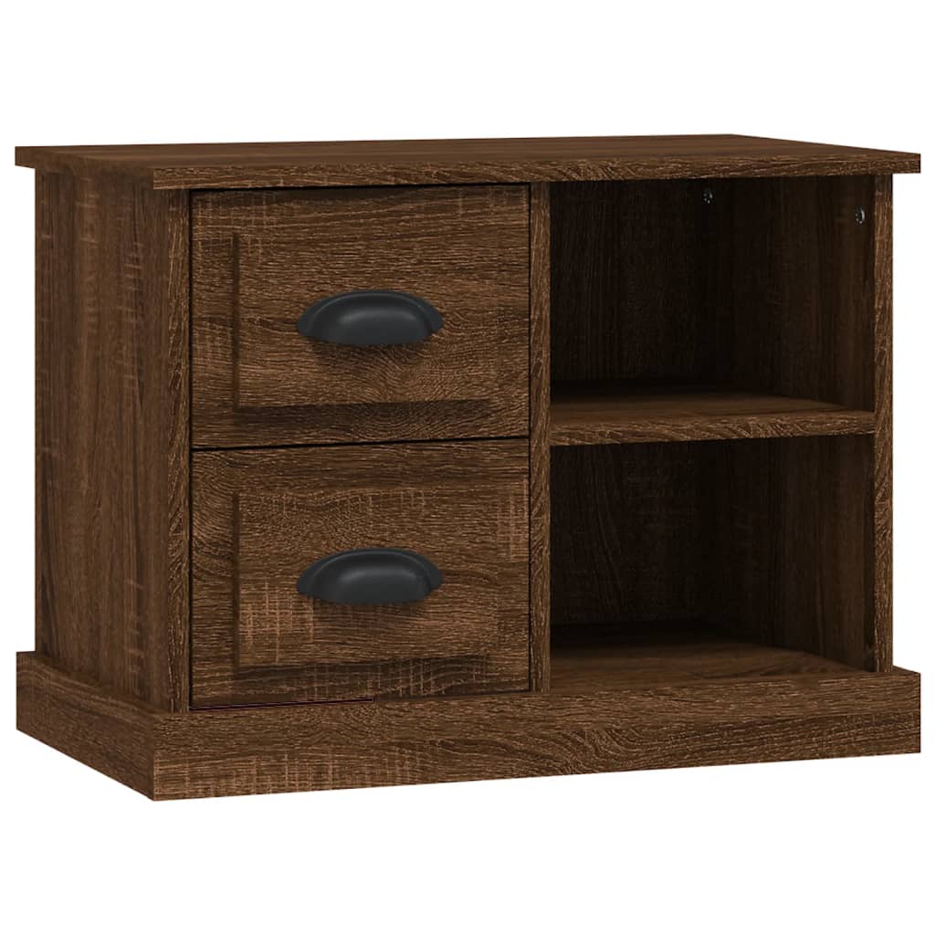 Brown Oak Bedside Cabinet 60x35.5x45 cm - Stylish & Durable