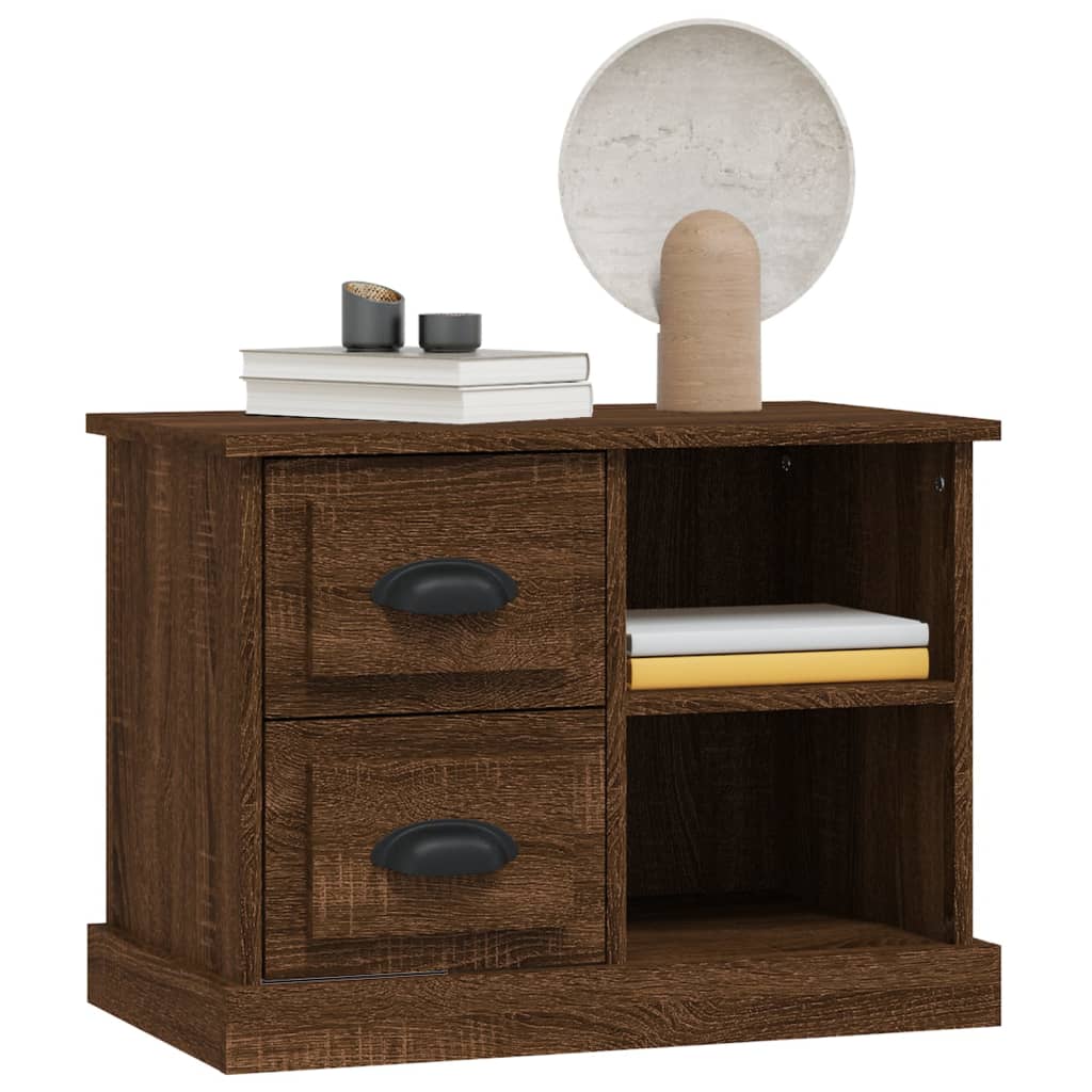 Brown Oak Bedside Cabinet 60x35.5x45 cm - Stylish & Durable