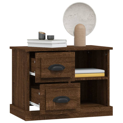 Brown Oak Bedside Cabinet 60x35.5x45 cm - Stylish & Durable