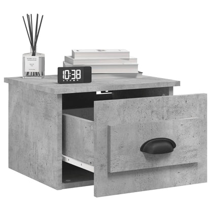 Concrete Grey Wall-Mounted Bedside Cabinet 41.5x36x28cm