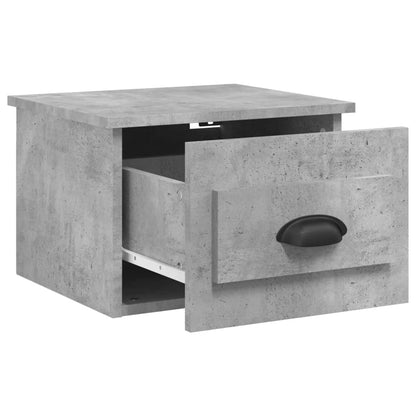 2-Piece Concrete Grey Wall-Mounted Bedside Cabinets 41.5x36x28cm