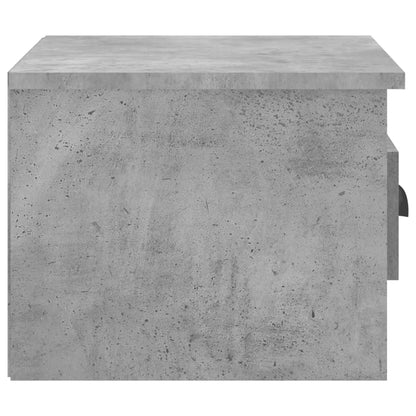 2-Piece Concrete Grey Wall-Mounted Bedside Cabinets 41.5x36x28cm