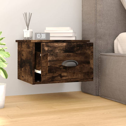 Wall-Mounted Bedside Cabinets, 2-Piece Set, Smoked Oak, 41.5x36x28cm