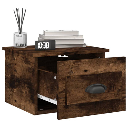 Wall-Mounted Bedside Cabinets, 2-Piece Set, Smoked Oak, 41.5x36x28cm