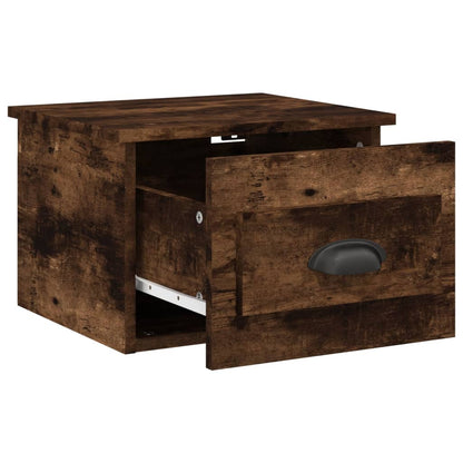 Wall-Mounted Bedside Cabinets, 2-Piece Set, Smoked Oak, 41.5x36x28cm