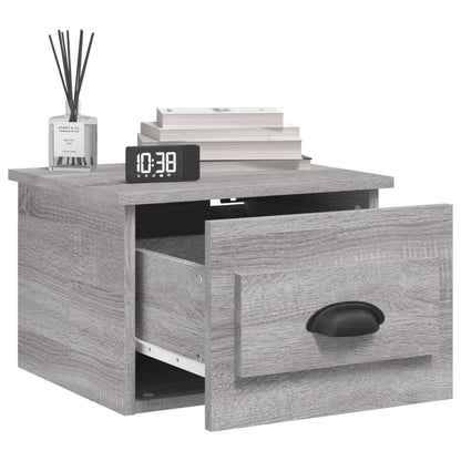 Grey Sonoma Wall-Mounted Bedside Cabinets - Set of 2, 41.5x36x28 cm