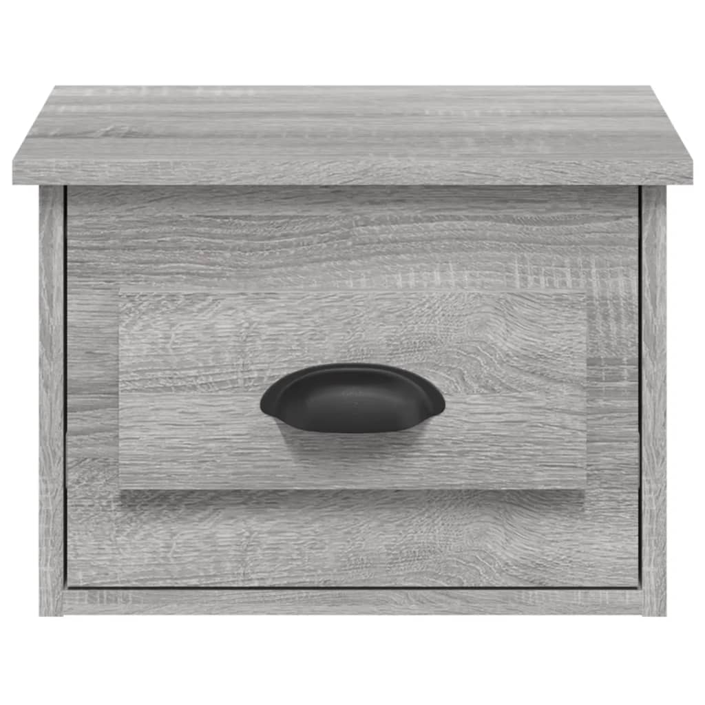 Grey Sonoma Wall-Mounted Bedside Cabinets - Set of 2, 41.5x36x28 cm