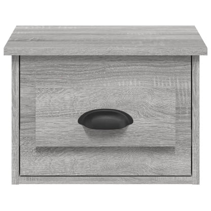 Grey Sonoma Wall-Mounted Bedside Cabinets - Set of 2, 41.5x36x28 cm