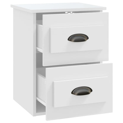White Wall-Mounted Bedside Cabinet - Stylish Space Saver (41.5x36x53cm)