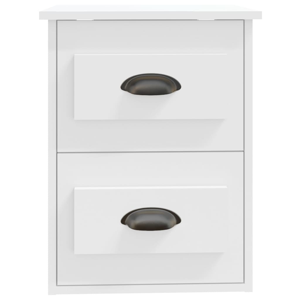 White Wall-Mounted Bedside Cabinet - Stylish Space Saver (41.5x36x53cm)