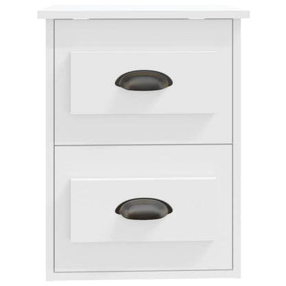 White Wall-Mounted Bedside Cabinet - Stylish Space Saver (41.5x36x53cm)