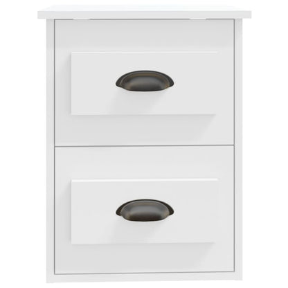 Wall-Mounted Bedside Cabinets Set, White, 41.5x36x53cm, Modern Design
