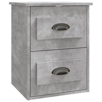 Wall-Mounted Bedside Cabinet, Concrete Grey, 41.5x36x53cm