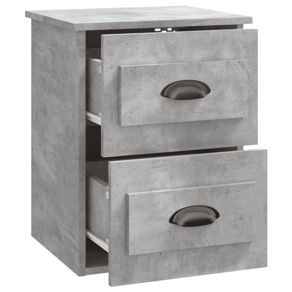 Wall-Mounted Bedside Cabinet, Concrete Grey, 41.5x36x53cm