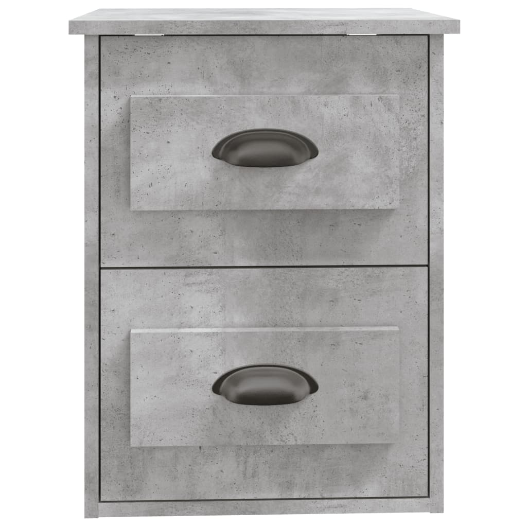 Wall-Mounted Bedside Cabinet, Concrete Grey, 41.5x36x53cm