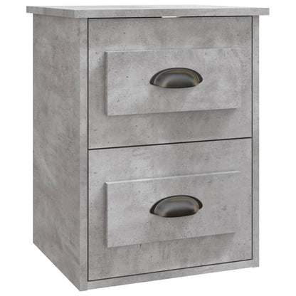 Concrete Grey Wall-mounted Bedside Cabinets Set of 2 - 41.5x36x53cm
