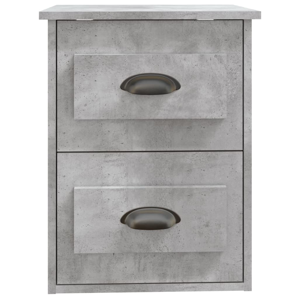 Concrete Grey Wall-mounted Bedside Cabinets Set of 2 - 41.5x36x53cm