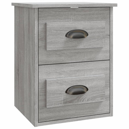 Grey Sonoma Wall-Mounted Bedside Cabinet - 41.5x36x53cm