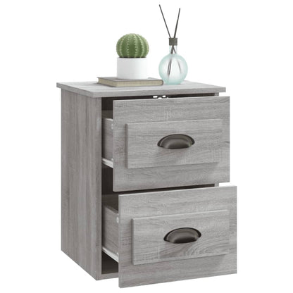 Grey Sonoma Wall-Mounted Bedside Cabinet - 41.5x36x53cm