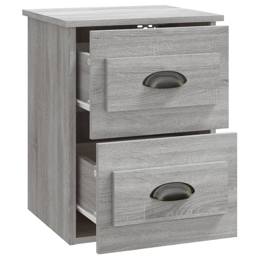Grey Sonoma Wall-Mounted Bedside Cabinet - 41.5x36x53cm