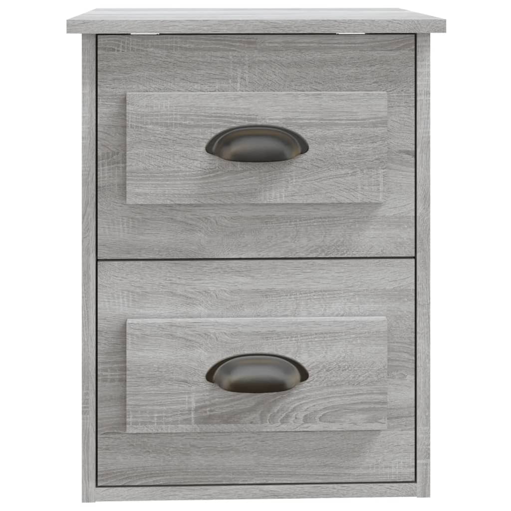 Grey Sonoma Wall-Mounted Bedside Cabinet - 41.5x36x53cm
