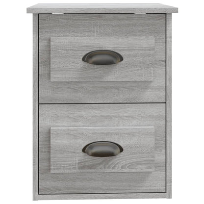 Grey Sonoma Wall-Mounted Bedside Cabinet - 41.5x36x53cm