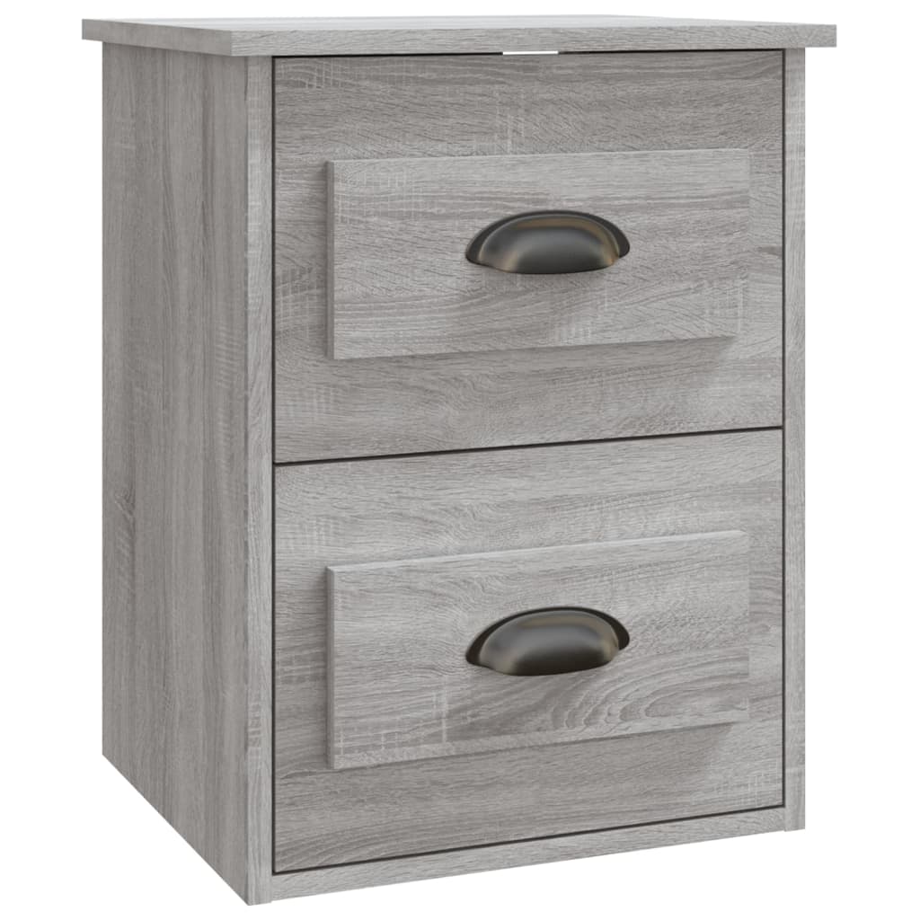 Gray Sonoma Wall-Mounted Bedside Cabinets Set, 2pcs 41.5x36x53cm