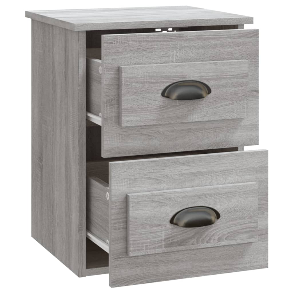 Gray Sonoma Wall-Mounted Bedside Cabinets Set, 2pcs 41.5x36x53cm