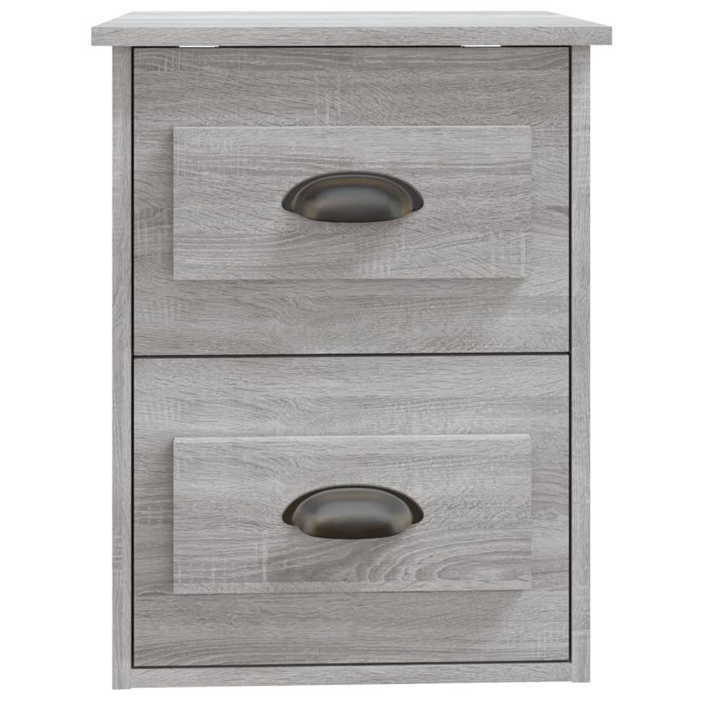 Gray Sonoma Wall-Mounted Bedside Cabinets Set, 2pcs 41.5x36x53cm